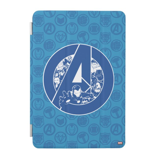 Avengers Classics | Avengers Outlines In logo iPad Mini Cover (Front)