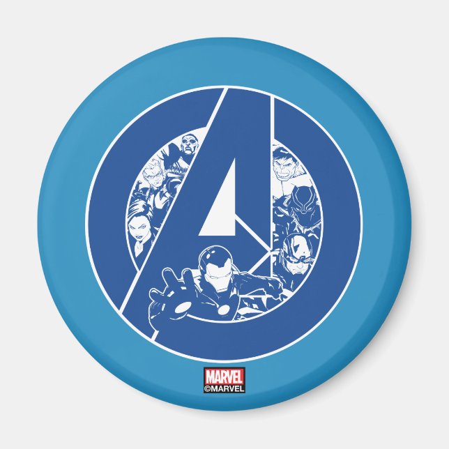 Avengers Classics | Avengers Outlines In logo Magnet (Front)