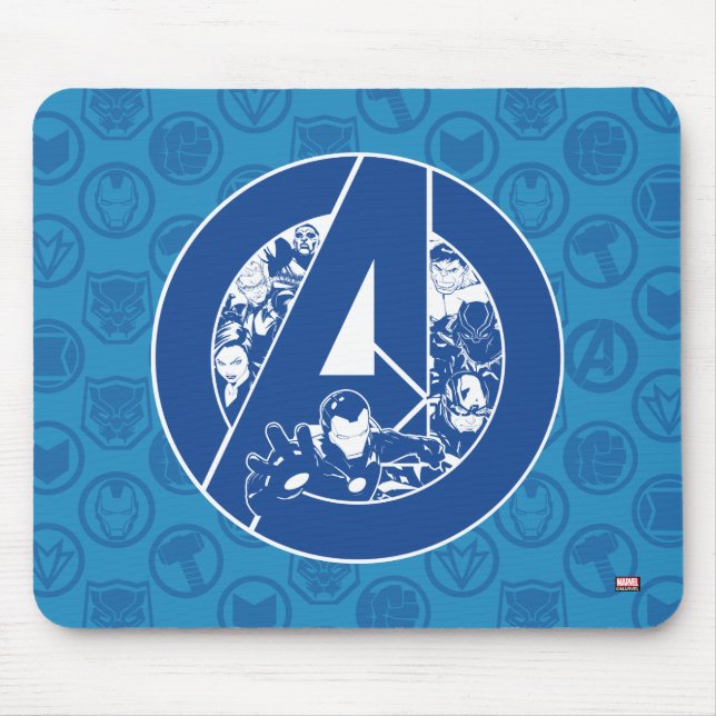Avengers Classics | Avengers Outlines In logo Mouse Pad (Front)