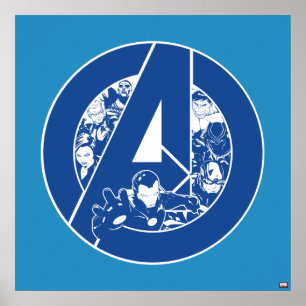 Avengers Classics   Avengers Outlines In logo Poster