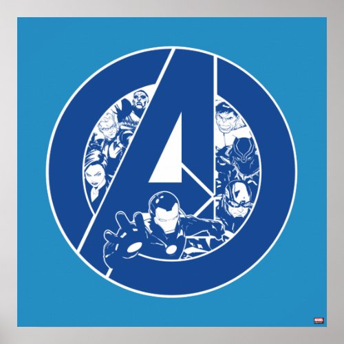 Avengers Classics  Avengers Outlines In logo Poster