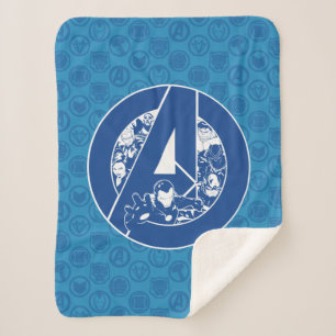 Avengers Classics   Avengers Outlines In logo Sherpa Blanket