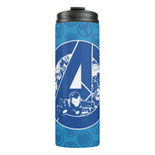 Avengers Classics   Avengers Outlines In logo Thermal Tumbler