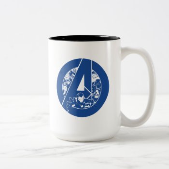 Avengers Classics | Avengers Outlines In Logo Two-tone Coffee Mug by avengersclassics at Zazzle