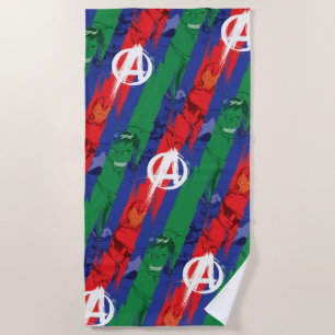 Avengers Classics Avengers Paint Stripes Pattern Beach Towel