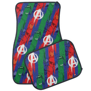 Avengers Classics   Avengers Paint Stripes Pattern Car Floor Mat