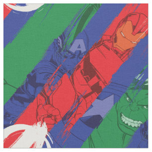 Avengers Classics   Avengers Paint Stripes Pattern Fabric
