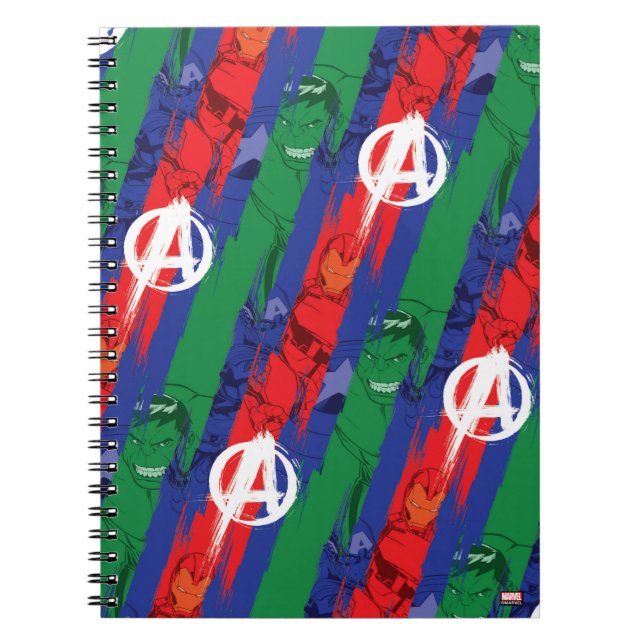 Avengers Classics | Avengers Paint Stripes Pattern Notebook (Front)