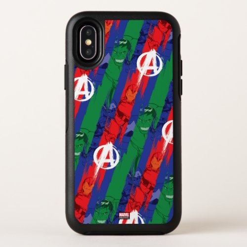 Avengers Classics  Avengers Paint Stripes Pattern OtterBox Symmetry iPhone X Case
