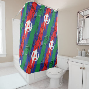 Avengers Classics   Avengers Paint Stripes Pattern Shower Curtain