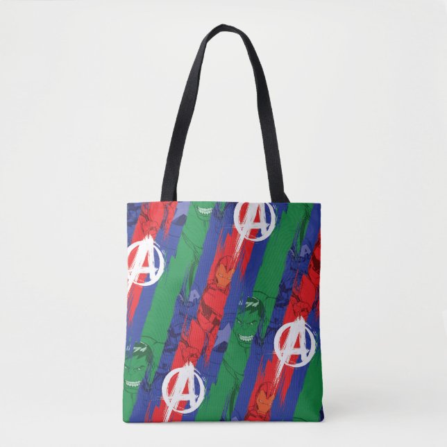 Avengers Classics | Avengers Paint Stripes Pattern Tote Bag (Front)