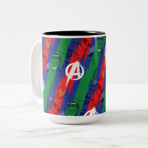 Avengers Classics  Avengers Paint Stripes Pattern Two_Tone Coffee Mug
