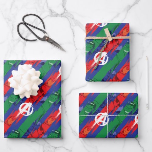 Avengers Classics  Avengers Paint Stripes Pattern Wrapping Paper Sheets
