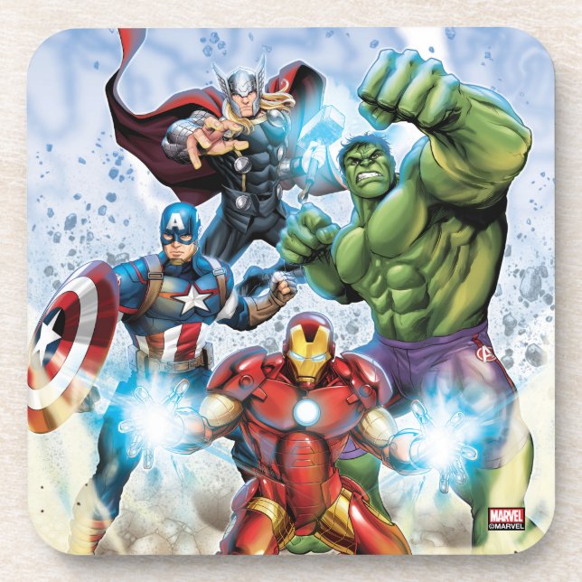 Avengers Classics | Avengers Prepared To Attack Beverage Coaster (Front)
