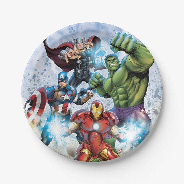 Avengers Classics | Avengers Prepared To Attack Paper Plates (Front)