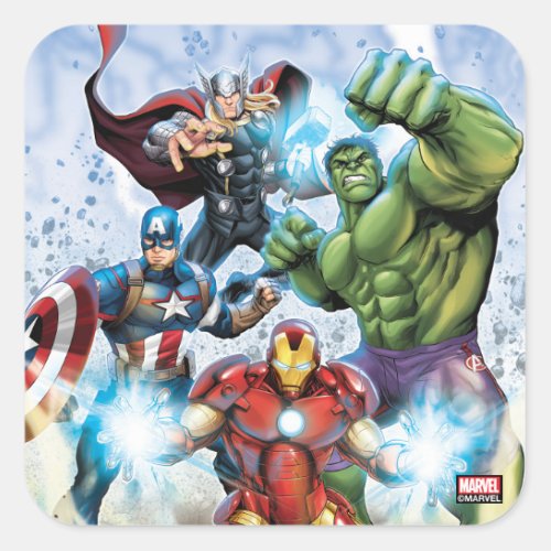 Avengers Classics  Avengers Prepared To Attack Square Sticker