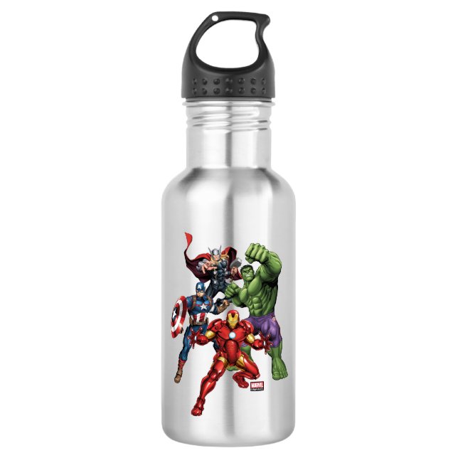 Avengers Classics | Avengers Prepared To Attack Stainless Steel Water Bottle (Front)