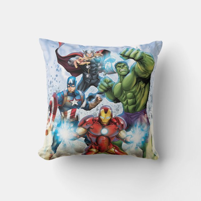 Avengers Classics | Avengers Prepared To Attack Throw Pillow (Front)