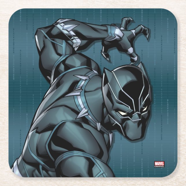 Avengers Classics | Black Panther Claw Attack Square Paper Coaster (Front)