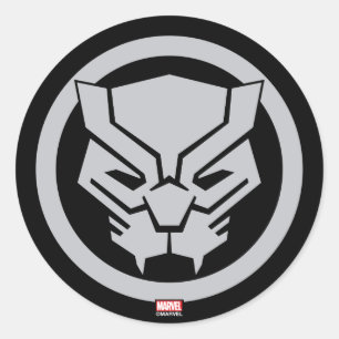 Avengers Classics   Black Panther Icon Classic Round Sticker