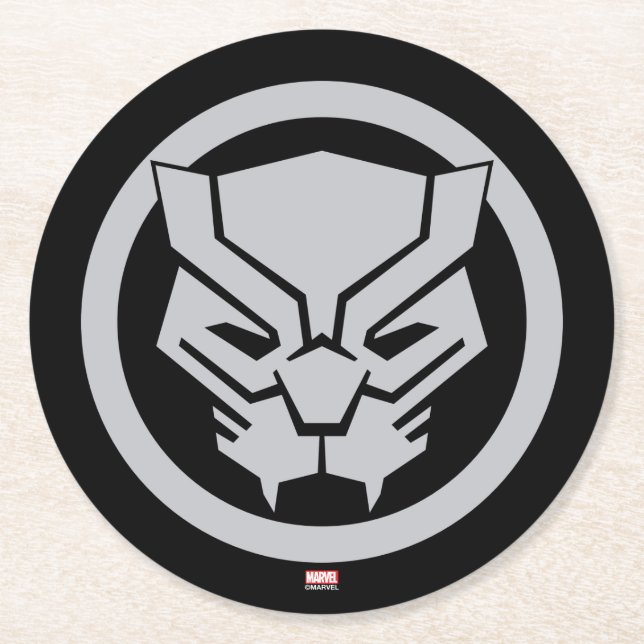 Avengers Classics | Black Panther Icon Round Paper Coaster (Front)