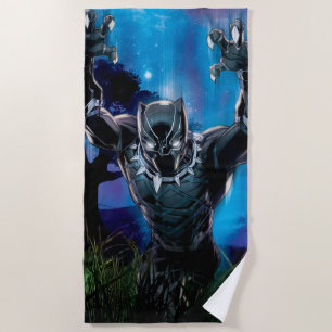 Avengers Classics Black Panther In Tall Grass Beach Towel
