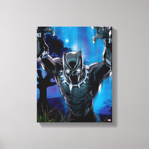 Avengers Classics  Black Panther In Tall Grass Canvas Print