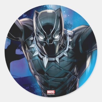 Avengers Classics | Black Panther In Tall Grass Classic Round Sticker by avengersclassics at Zazzle