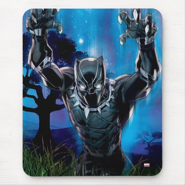 Avengers Classics | Black Panther In Tall Grass Mouse Pad (Front)