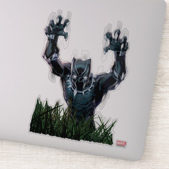 Avengers Classics | Black Panther In Tall Grass Sticker (Detail)