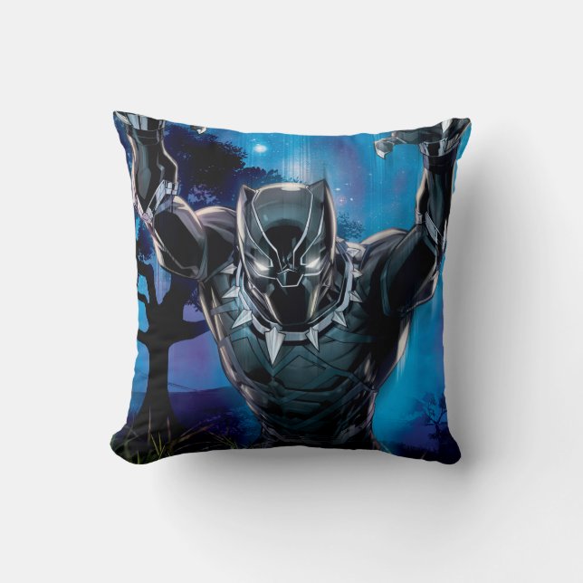 Avengers Classics | Black Panther In Tall Grass Throw Pillow (Front)