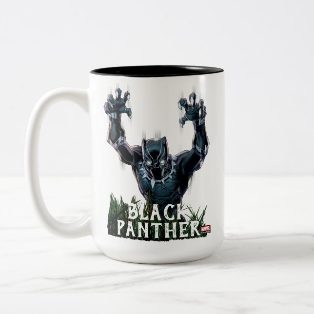 Avengers Classics | Black Panther In Tall Grass Two-Tone Coffee Mug (Left)