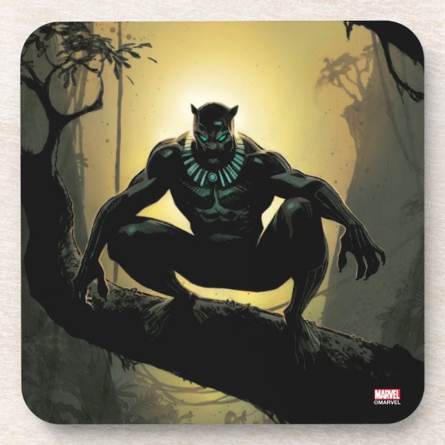 Avengers Classics | Black Panther In Tree Beverage Coaster (Front)