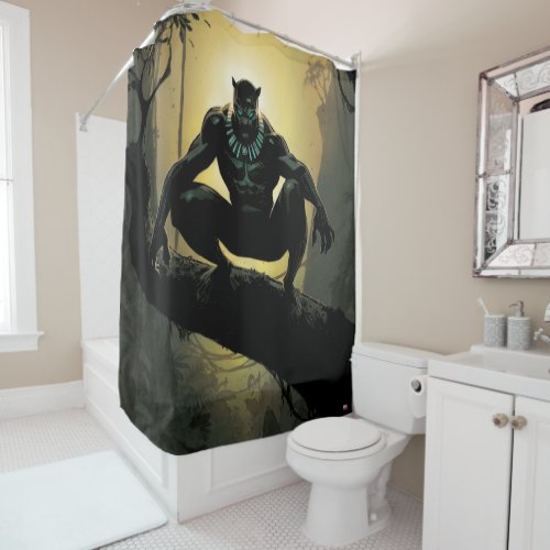 Avengers Classics  Black Panther In Tree Shower Curtain