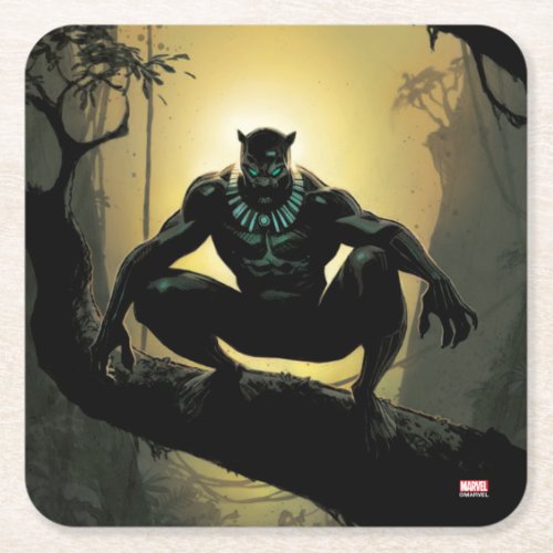 Avengers Classics  Black Panther In Tree Square Paper Coaster