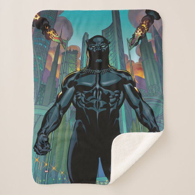 Avengers Classics | Black Panther In Wakanda Sherpa Blanket (Front)