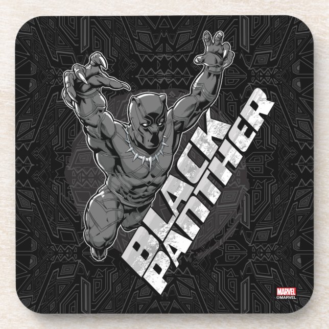 Avengers Classics | Black Panther Leap Badge Beverage Coaster (Front)