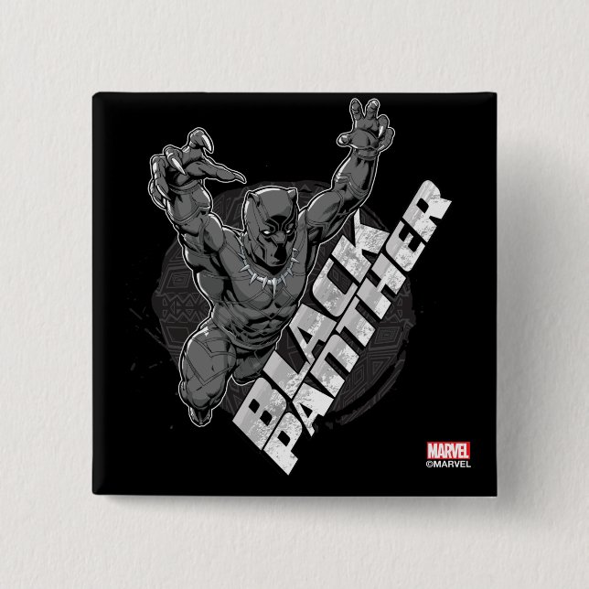 Avengers Classics | Black Panther Leap Badge Button (Front)