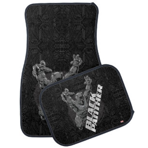 Avengers Classics Black Panther Leap Badge Car Floor Mat
