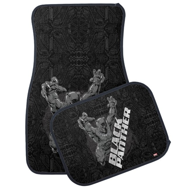 Avengers Classics | Black Panther Leap Badge Car Floor Mat (Set)