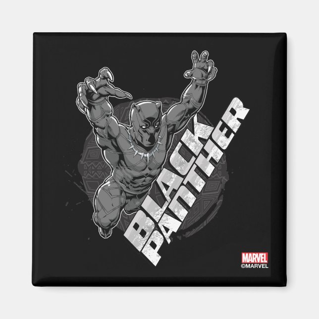 Avengers Classics | Black Panther Leap Badge Magnet (Front)