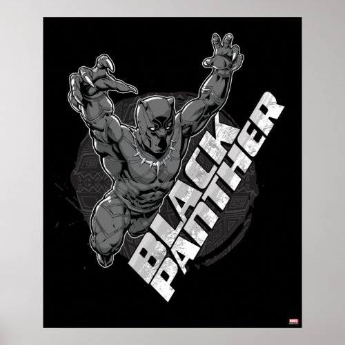 Avengers Classics  Black Panther Leap Badge Poster