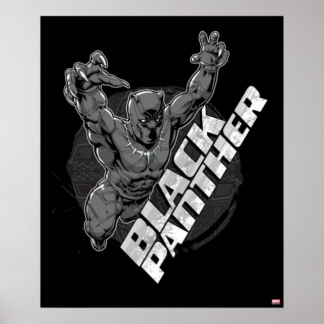 Avengers Classics | Black Panther Leap Badge Poster (Front)