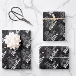 Avengers Classics   Black Panther Leap Badge Wrapping Paper Sheets