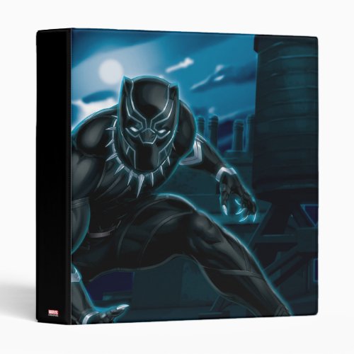Avengers Classics  Black Panther On Rooftop 3 Ring Binder