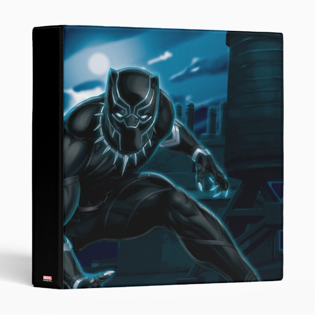 Avengers Classics | Black Panther On Rooftop 3 Ring Binder (Front/Spine)