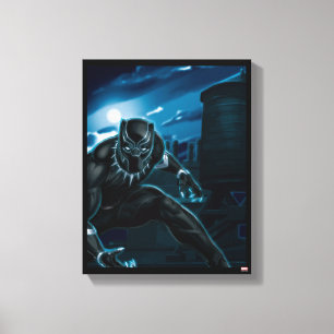 Avengers Classics   Black Panther On Rooftop Canvas Print