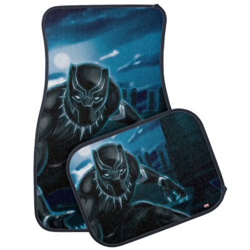 Avengers Classics  Black Panther On Rooftop Car Floor Mat