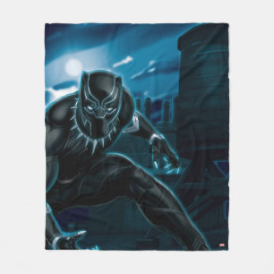 Avengers Classics   Black Panther On Rooftop Fleece Blanket