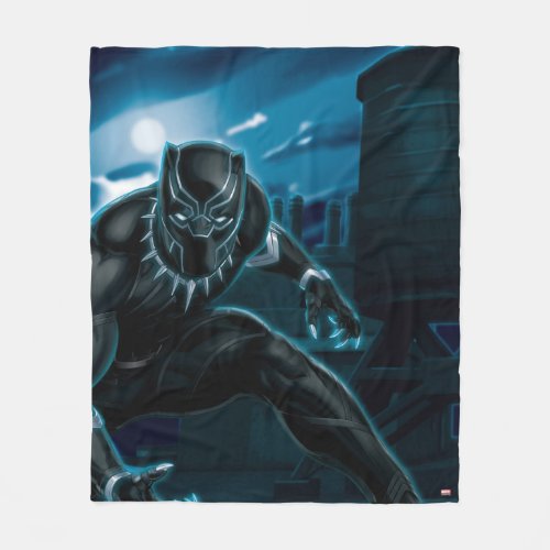 Avengers Classics  Black Panther On Rooftop Fleece Blanket